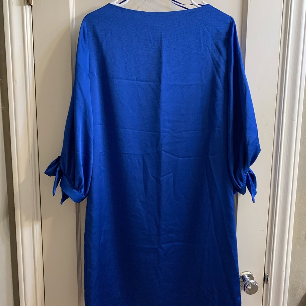 Banana Republic royal blue bow-sleeve dress